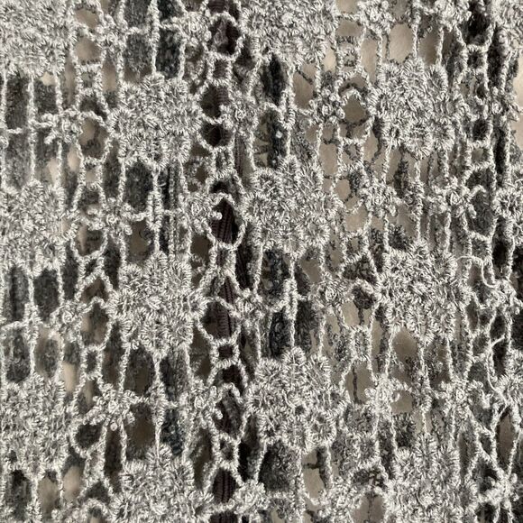 POL Womens Gray Crochet Tank Top Open Back Size Medium Girly Boho Festival - Picture 4 of 11